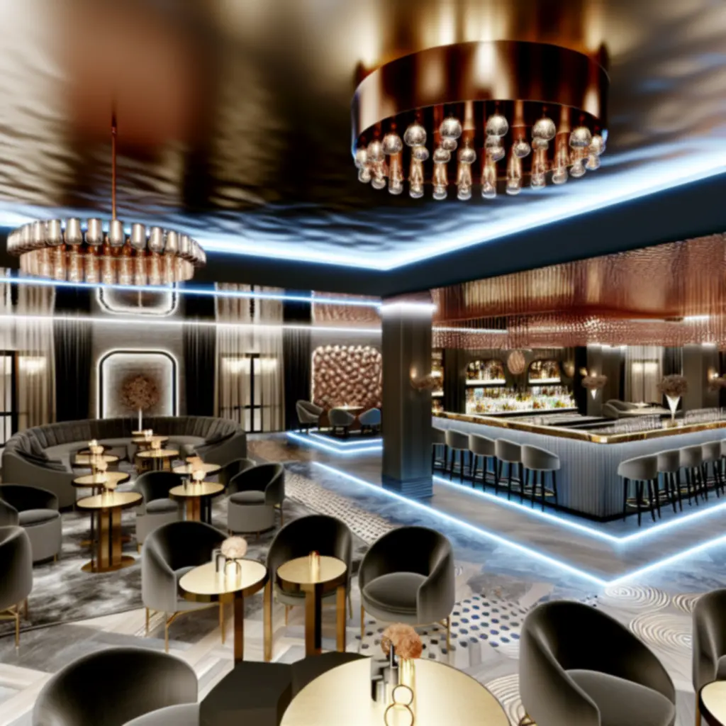 Luxe avondinterieur van MidnightAmstel met warme verlichting en comfortabele zitplekken