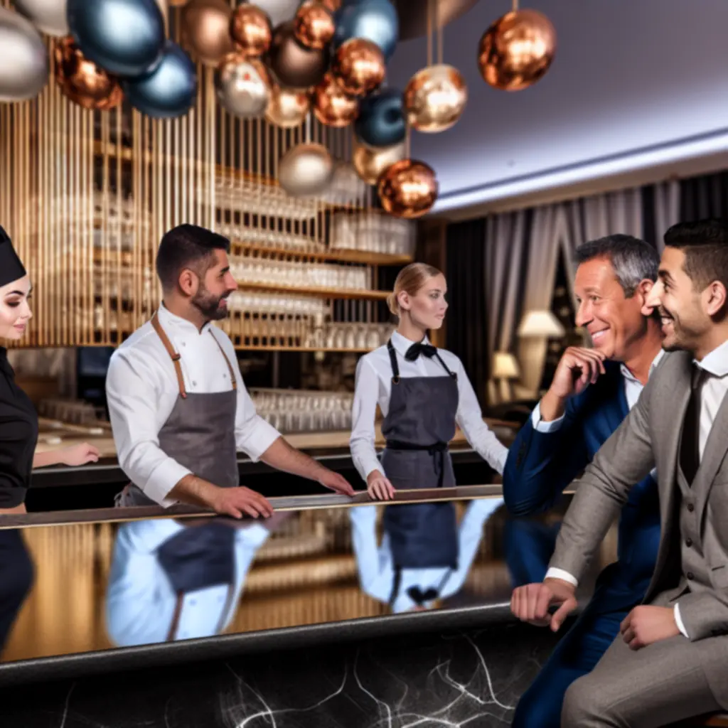 Team van MidnightAmstel met chef-koks, gastheren en bartenders in de bar-restaurant omgeving.